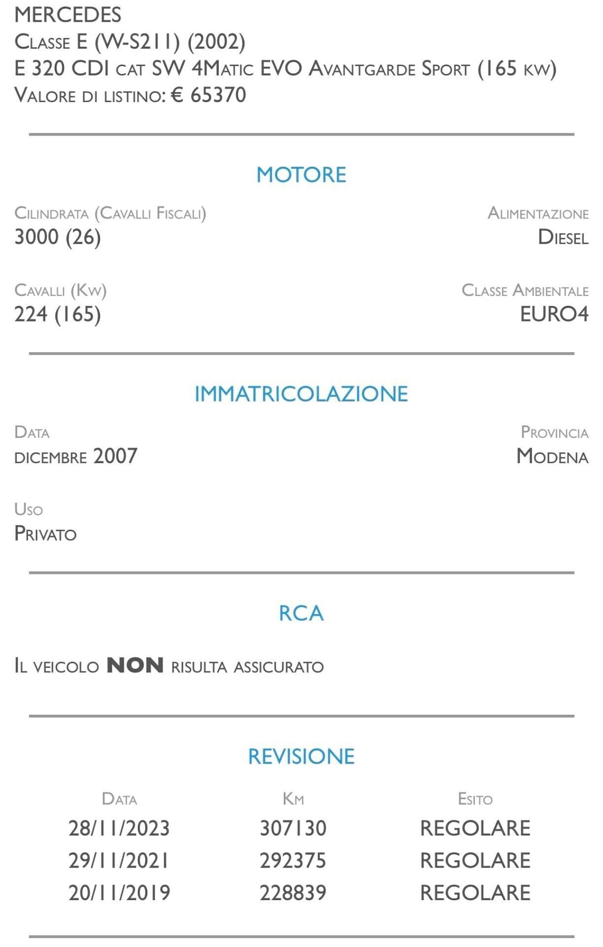 Mercedes-benz E 320 CDI cat S.W. 4Matic EVO Avantgarde Sport