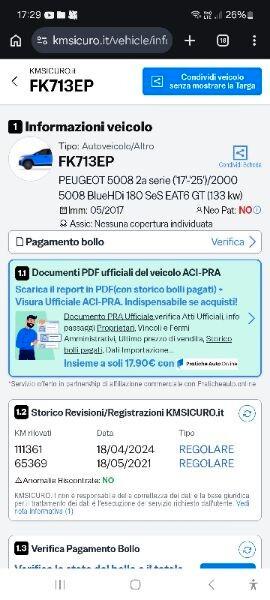 Peugeot 5008 BlueHDi 180 S&S EAT6 GT Full full 7posti Motore Nuovo