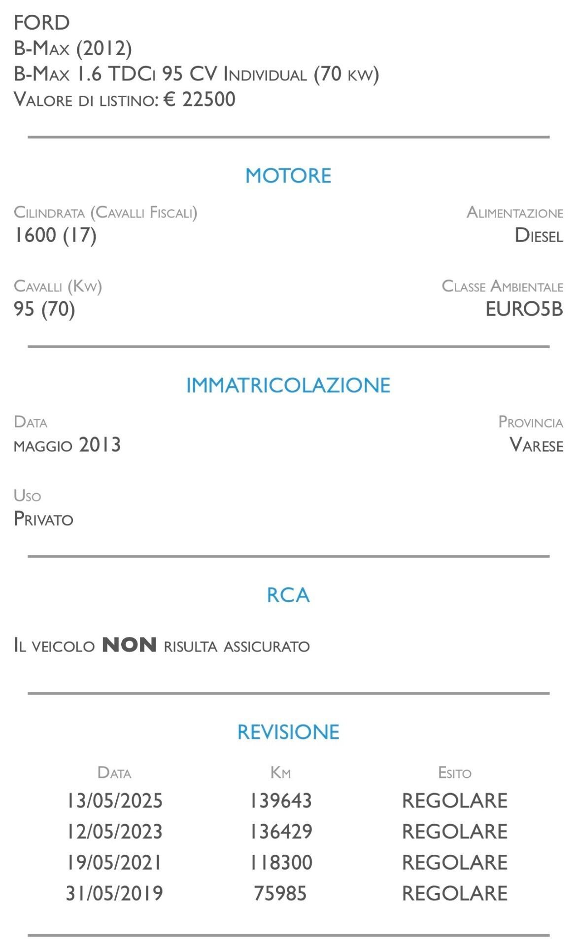 Ford B-Max 1.6 TDCi 95 CV Titanium - UNICO PROPRIETARIO