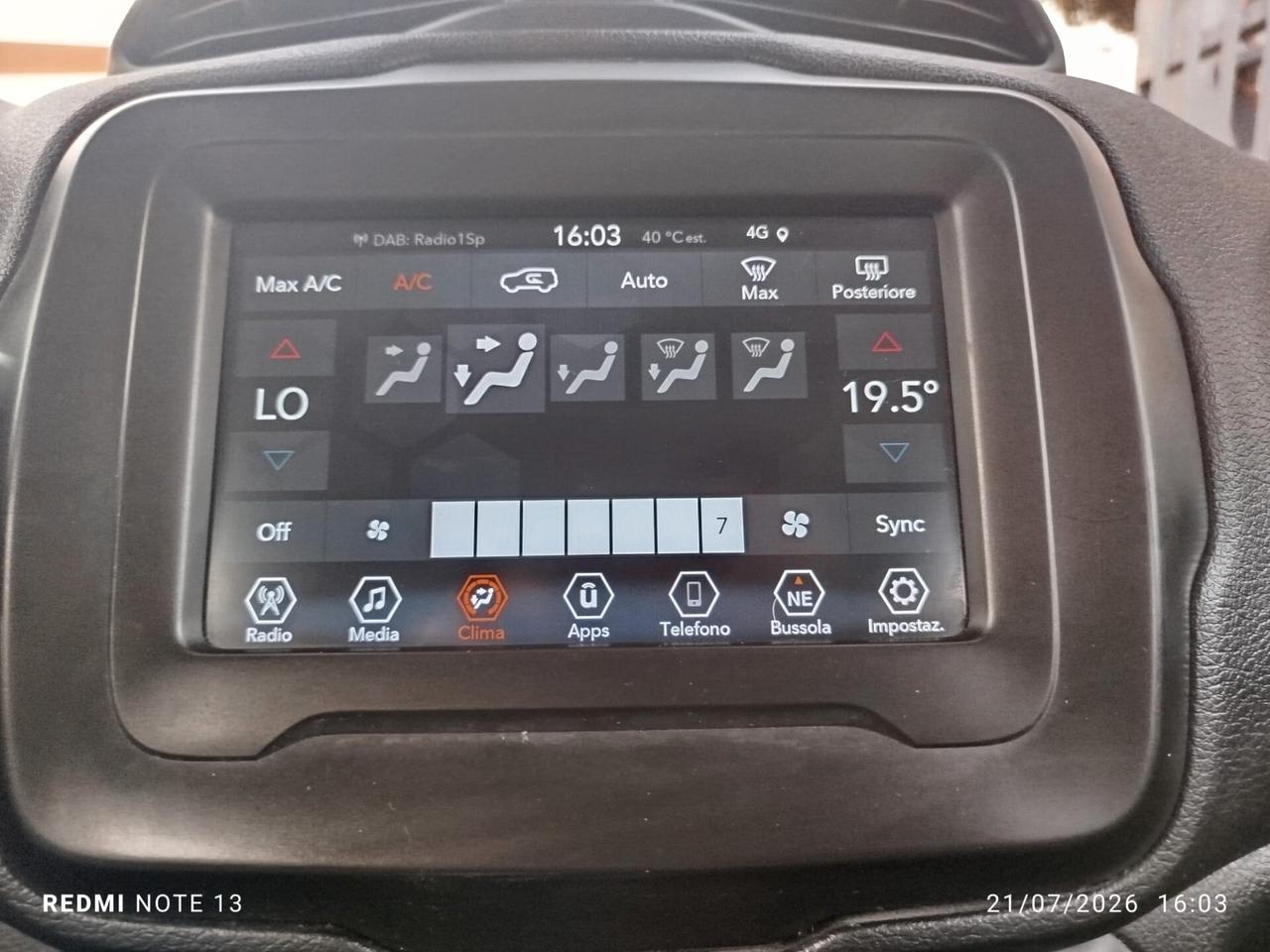 RENEGADE 1.6 Mjt 130 CV Limited *PREZZO VERO* UNIPRO-CRONO TAGLIANDI