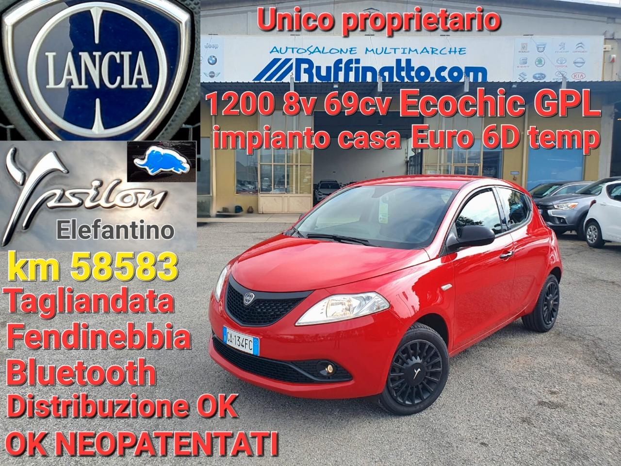 Lancia Ypsilon 1.2 69 CV 5 porte GPL Ecochic Elefantino Blu