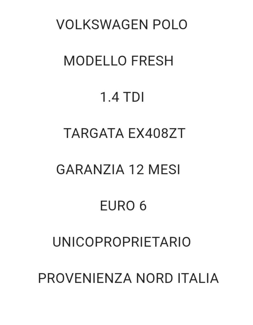 Volkswagen Polo 1.4 diesel 75 cv FRESH “ euro6