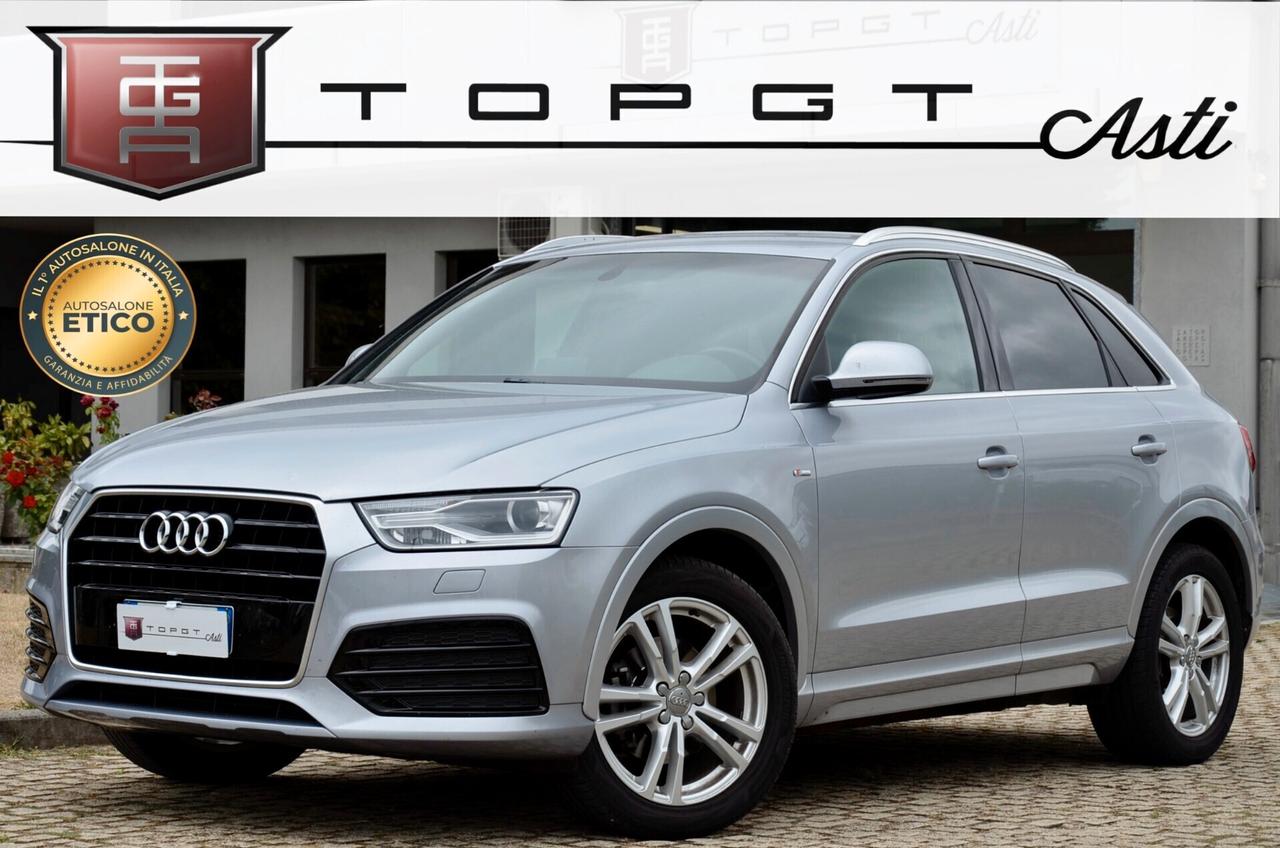 AUDI Q3 2.0 TDI S-LINE INT-EXT 150cv, UNICOPROPRIETARIO, UFF ITALIANA, EURO 6B, XENO, 18", PERMUTE