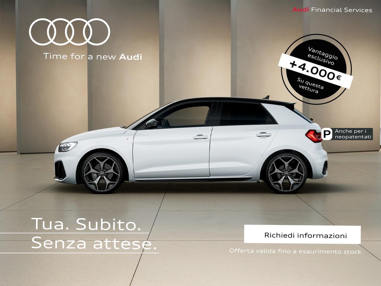 Audi A1 sportback 30 1.0 tfsi identity black 116cv s-tronic
