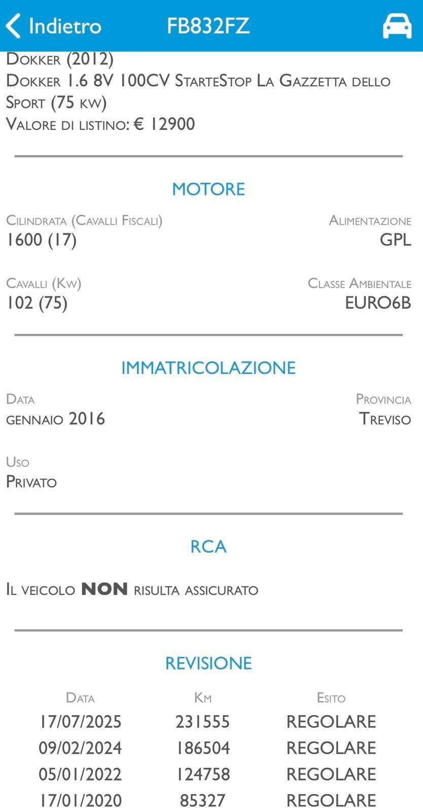 DACIA DOKKER 1.6 GPL - CON 3 ANNI GARANZIA TOP