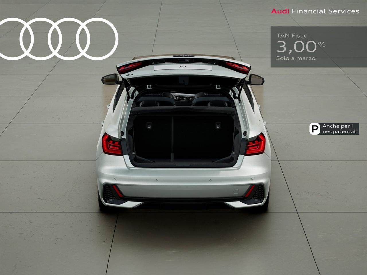 Audi A1 sportback 30 1.0 tfsi identity black 116cv s-tronic