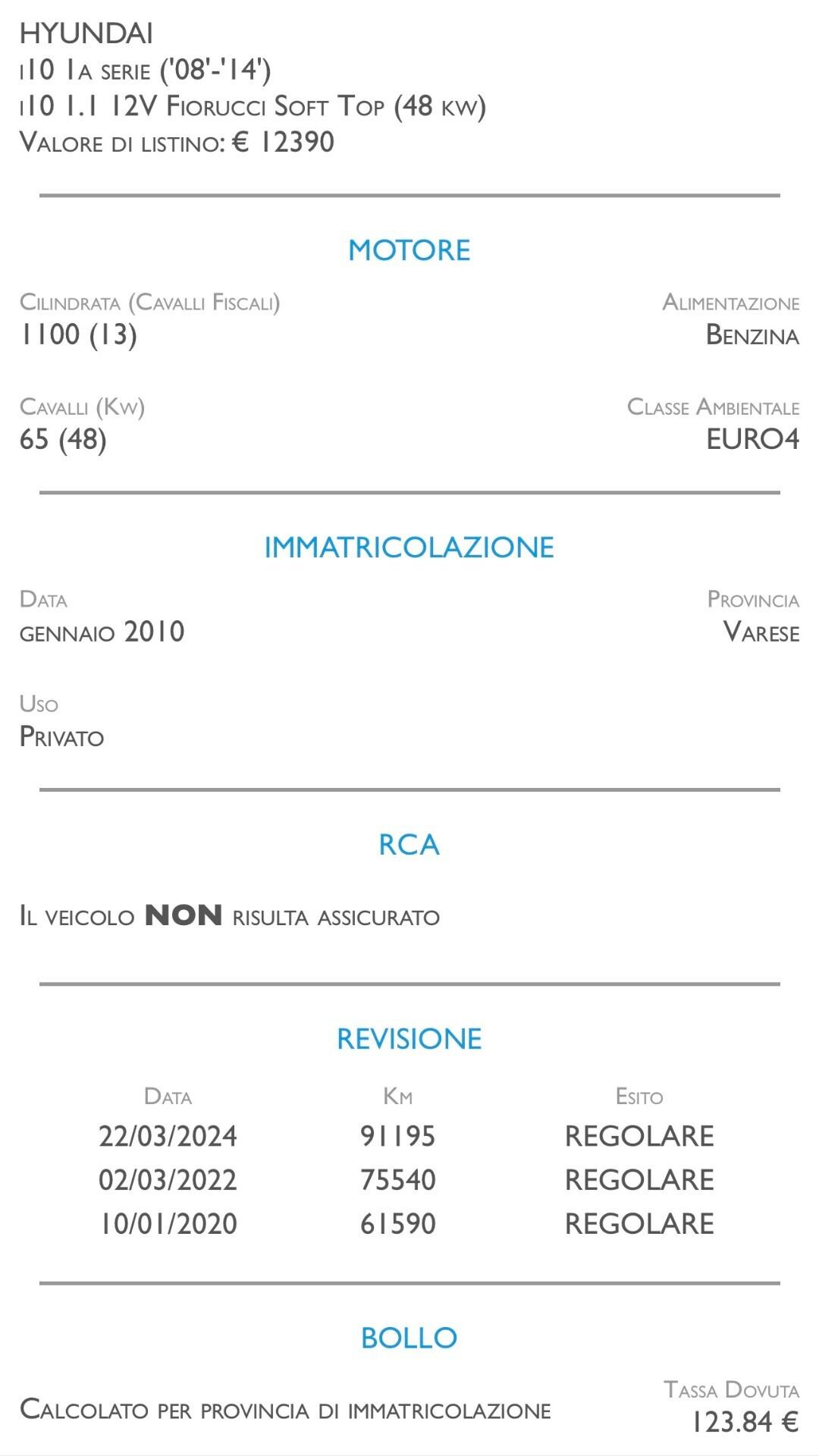 Hyundai i10 1.1 12V Active - IDEALE PER NEOPATENTATI