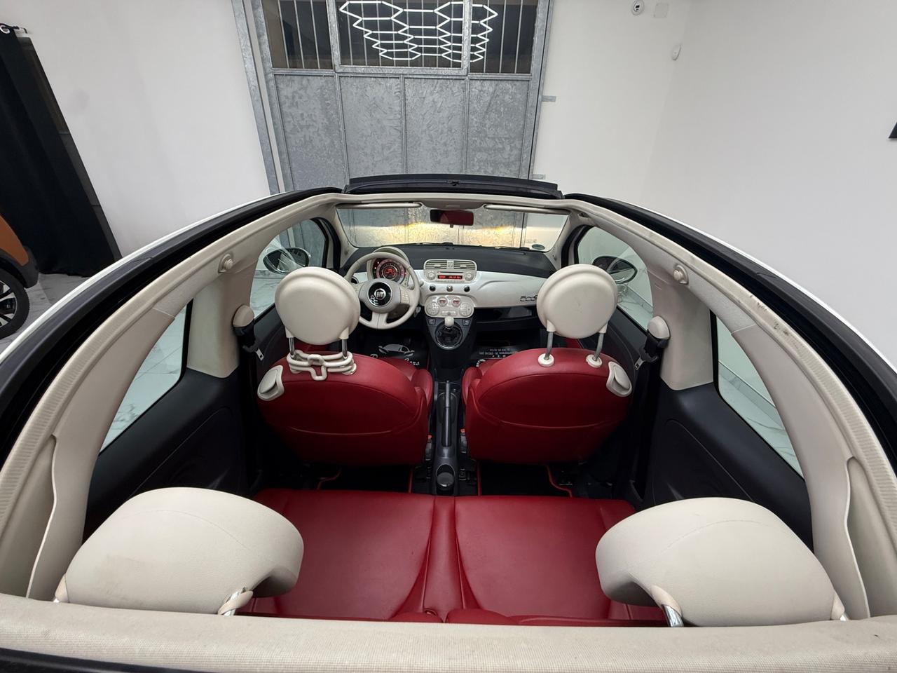 Fiat 500 1.4 16V Lounge Pelle rossa Bianco perla
