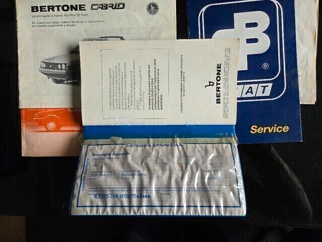 FIAT BERTONE RITMO CABRIO 85s PALINURO - SERVICE BOOK -