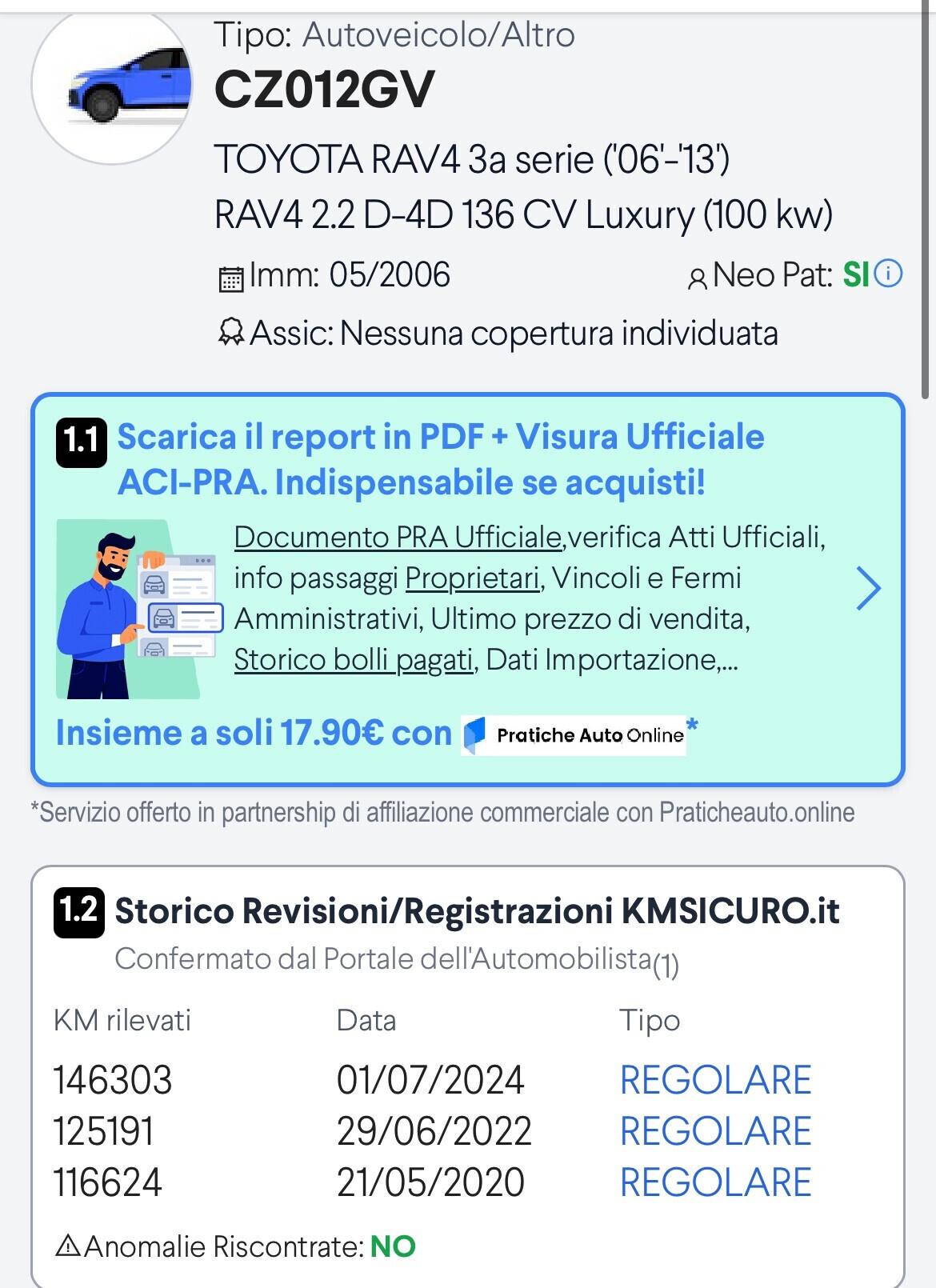 Toyota RAV 4 RAV4 2.2 D-4D 136 CV 4x4