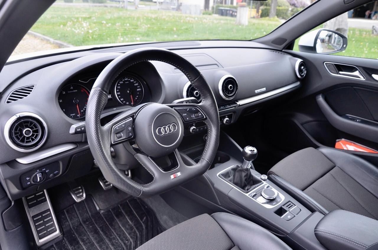 AUDI A3 SPORTBACK 2.0 TDI S-LINE INT EXT QUATTRO 150cv, UNICOPROP, UFF ITALIANA, EURO 6B, 18", NAVI, PERMUTE