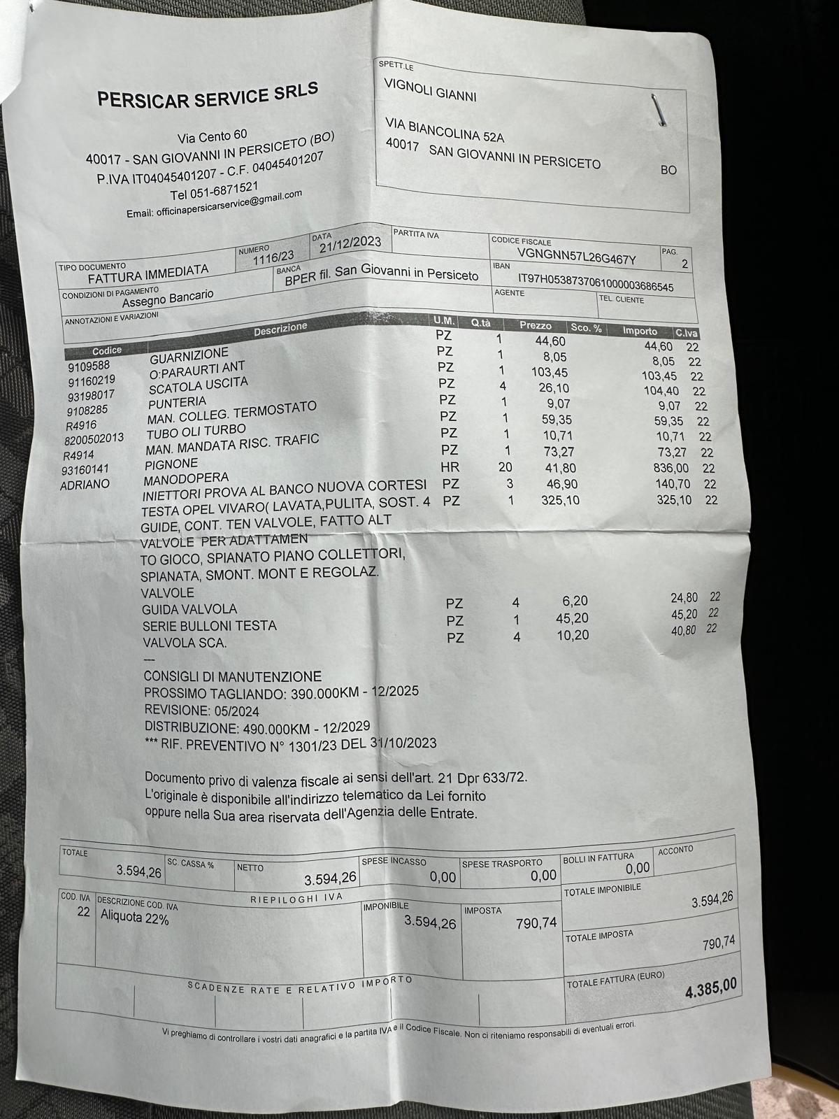 Opel Vivaro 2.0 CDTI 120CV PC-TN Furgone