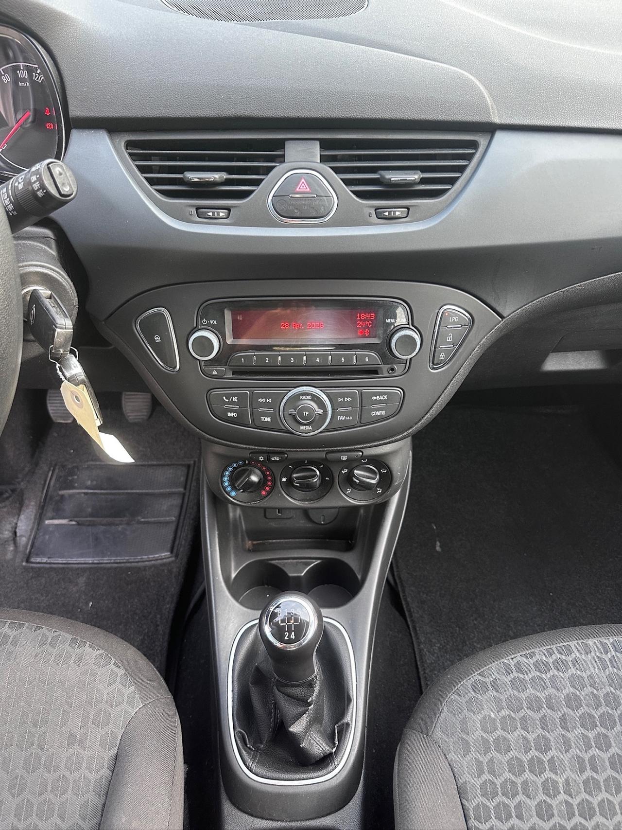 Opel Corsa 1.4 90CV GPL km certificati unipro