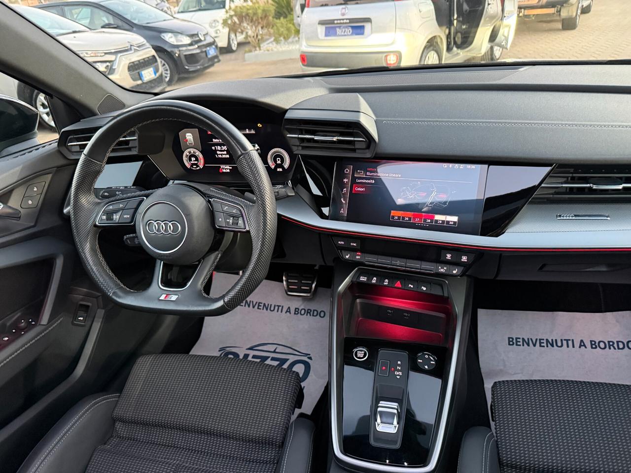 AUDI A3 SPB 35TDI 150CV S LINE TRONIC TETTO AMBIENT IDENTITY BLACK 12/2022