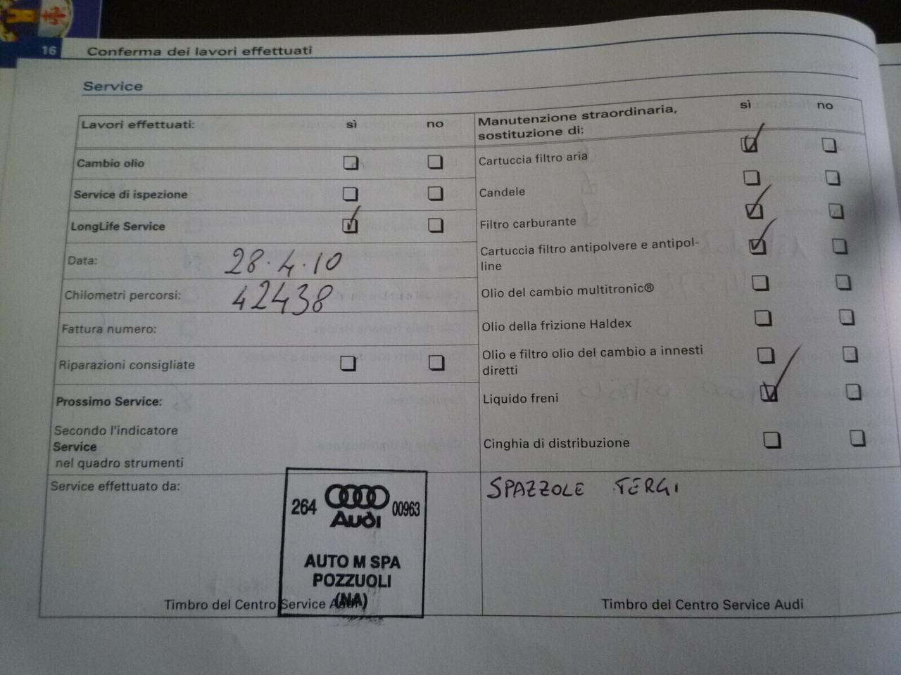 AUDI A3 SPBACK 2.0 16V TDI MAPPATA 04/2006