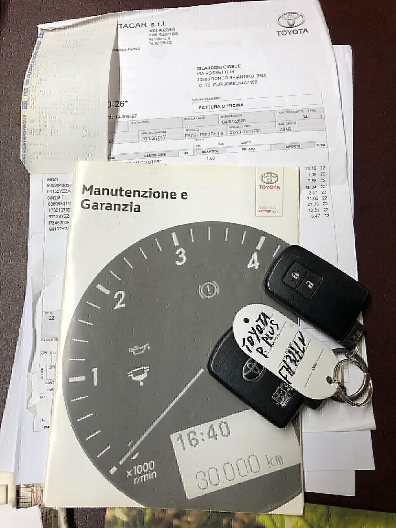 Toyota Prius 1.8 Active 7 POSTI LIBRETTO TAGLIANDI TOYOTA