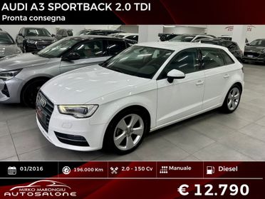 Audi A3 SPORTBACK 2.0 TDI 150 CV FINANZIABILE