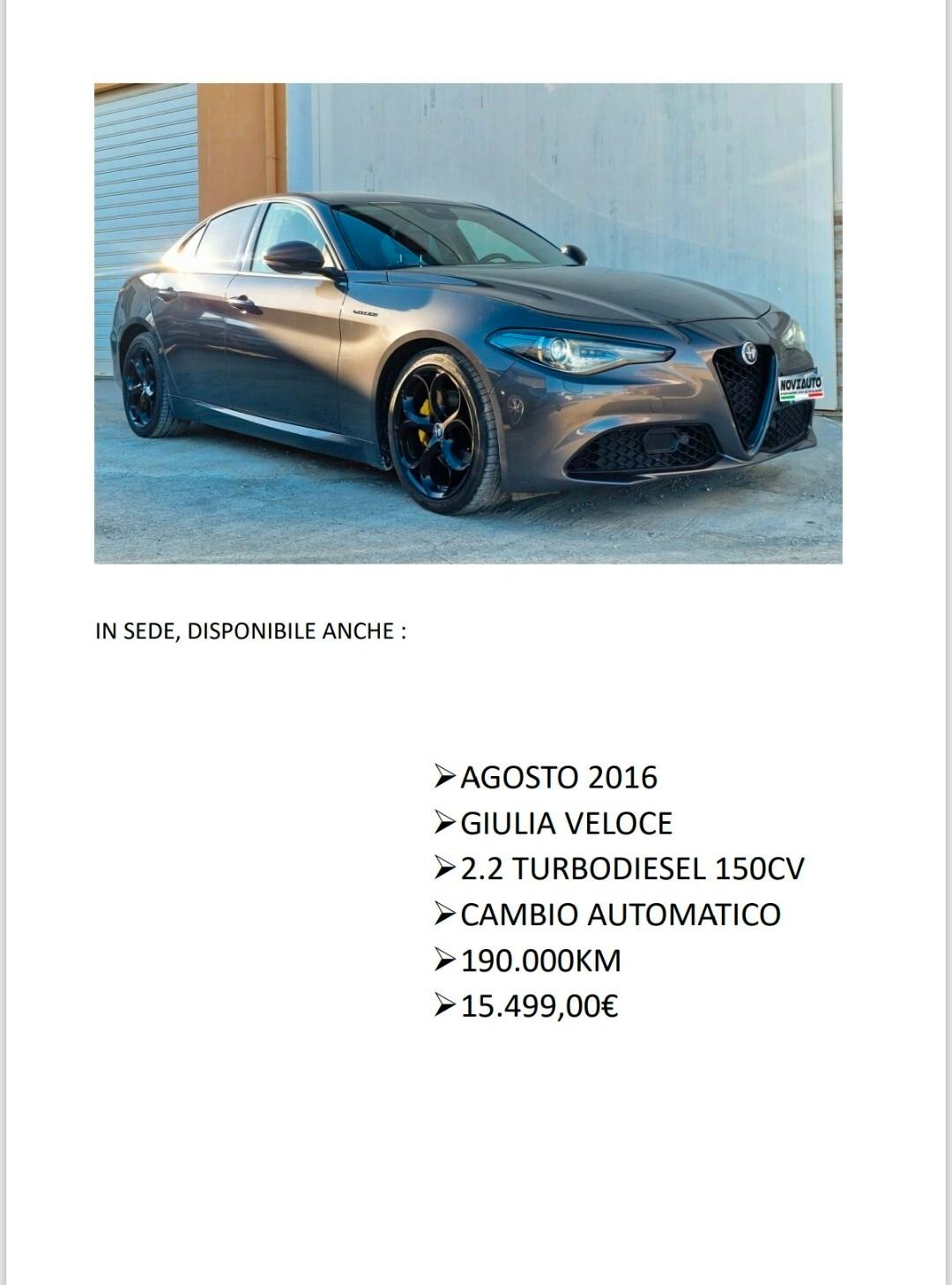 Alfa Romeo Giulia 2.2 Turbodiesel 150 CV Super