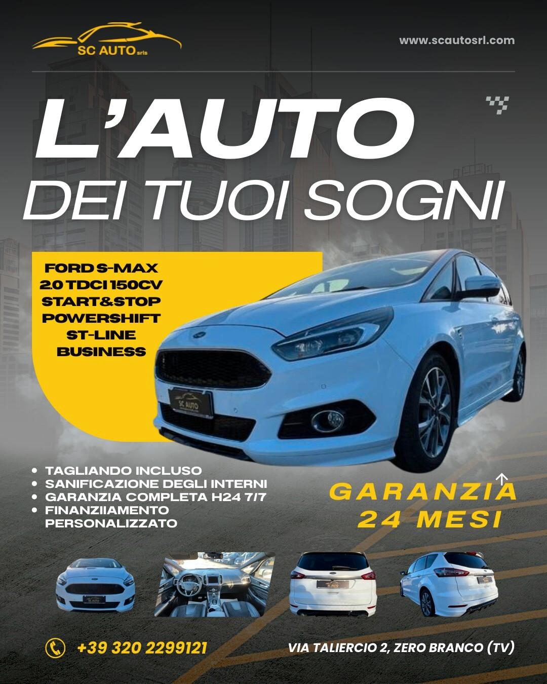 Ford S-Max 2.0 TDCi 150CV S&S Powershift 7p.ti ST-Line Business TUA A RATE