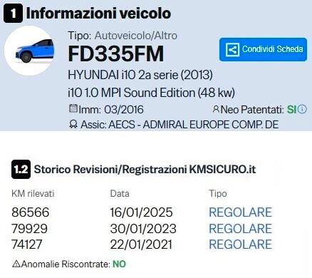 Hyundai i10 1.0 MPI Sound Edition GARANZIA 12 MESI