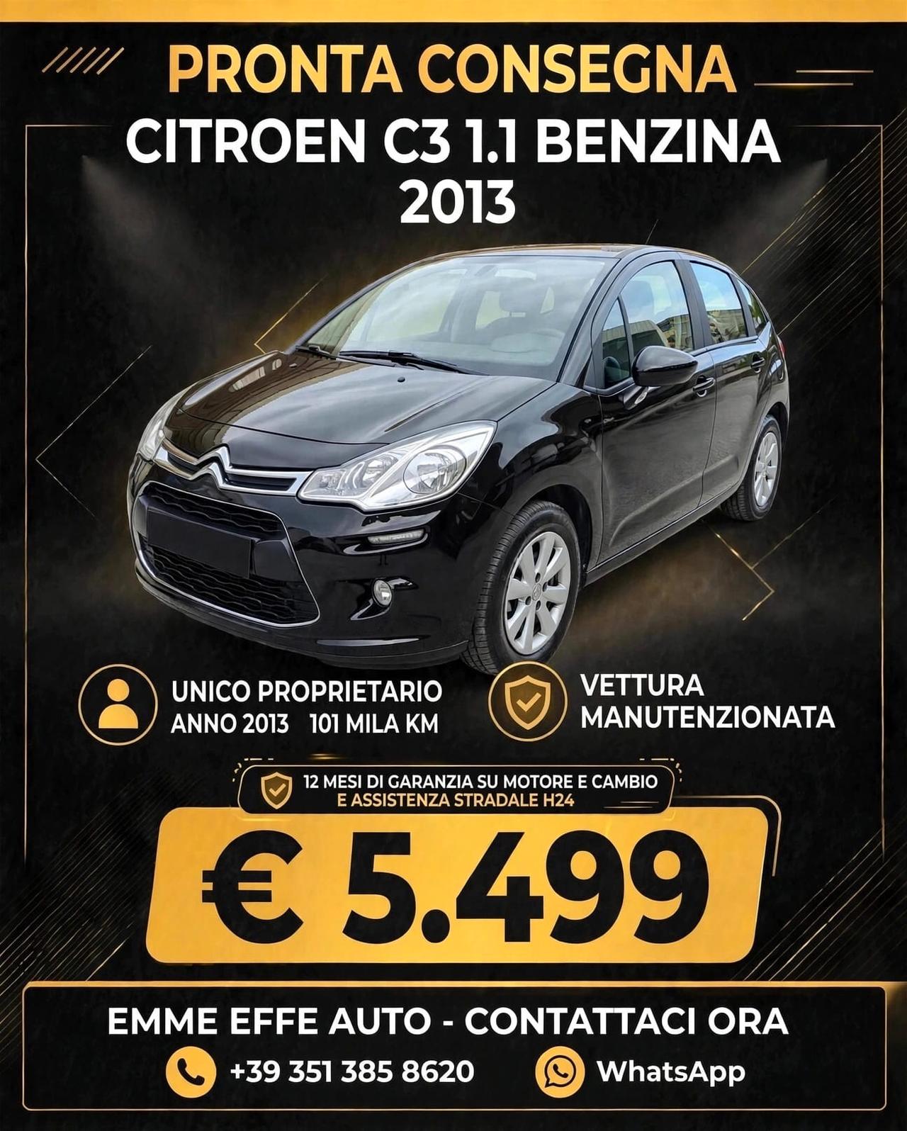 Citroen C3 1.1 Attraction 2013 NO CINGHIA A BAGNO D'OLIO