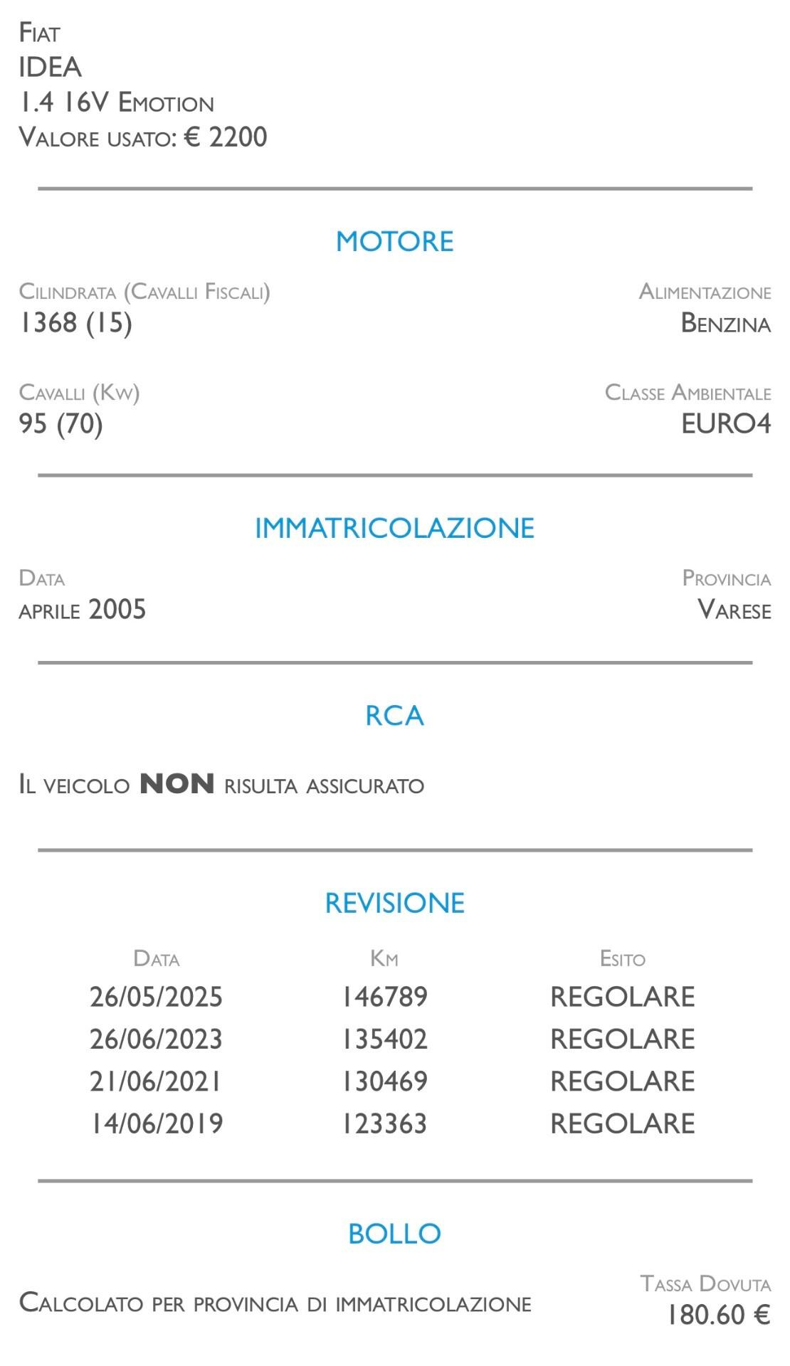 Fiat Idea 1.4 16V Emotion - IDEALE PER NEOPATENTATI
