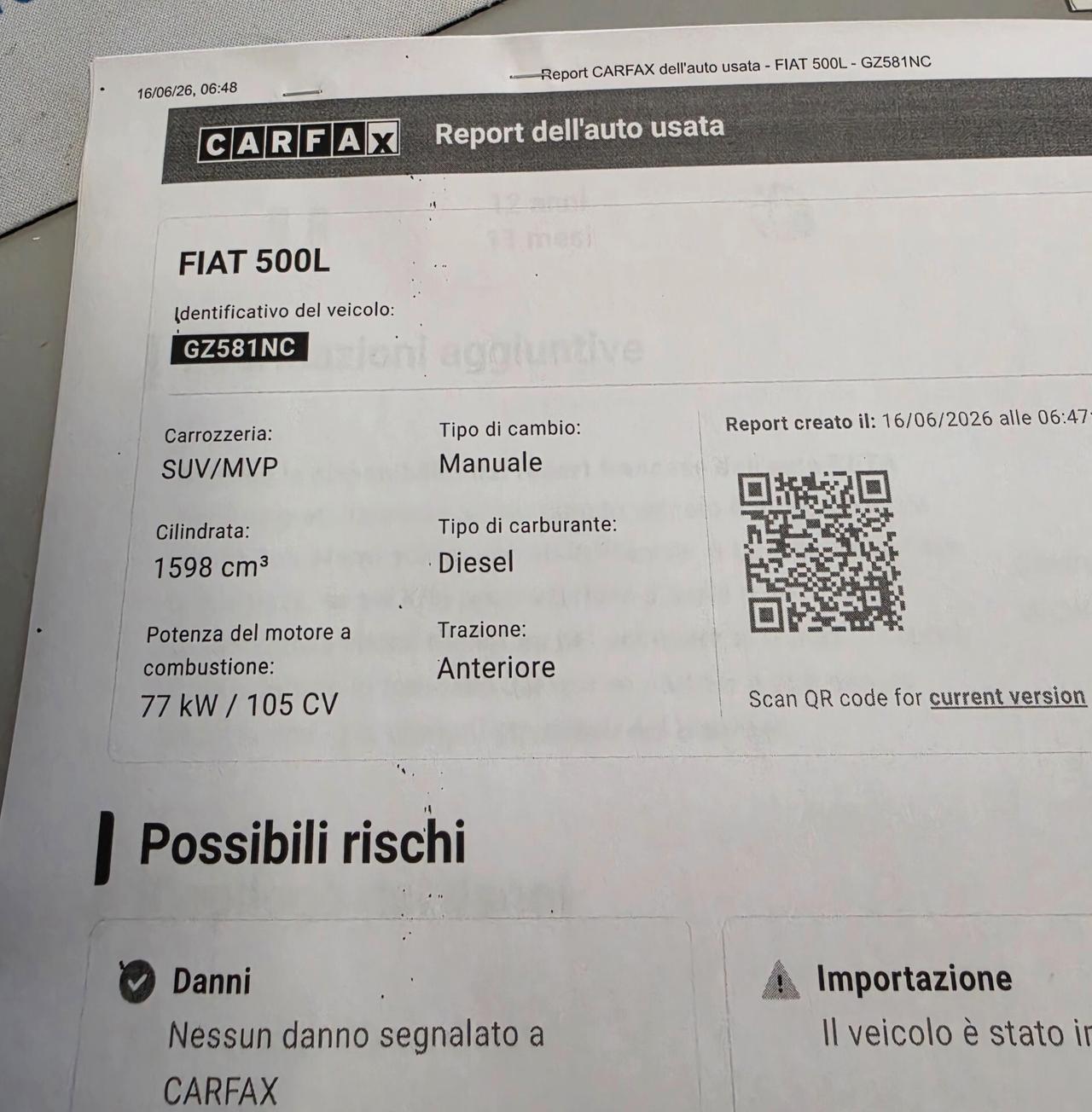 Fiat 500L 1.6 Multijet 105 CV Trekking