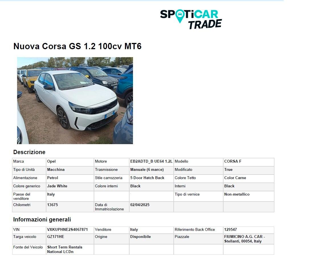 Opel Corsa 1.2 100 CV GS