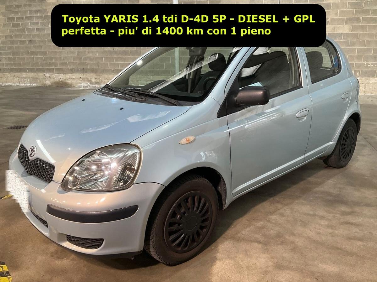 Toyota Yaris 1.4 tdi D-4D 5P Sol Diesel + GPL