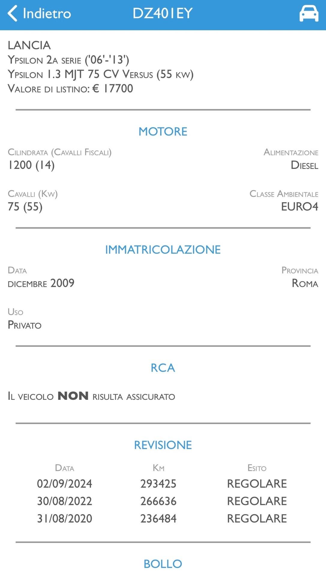 Lancia Ypsilon 1.3 MJT 75 CV Platino