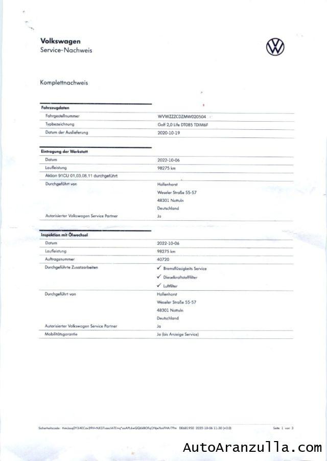 VOLKSWAGEN Golf 8 2.0 TDI 115CV SCR Life Navi - Virtual Cockpit