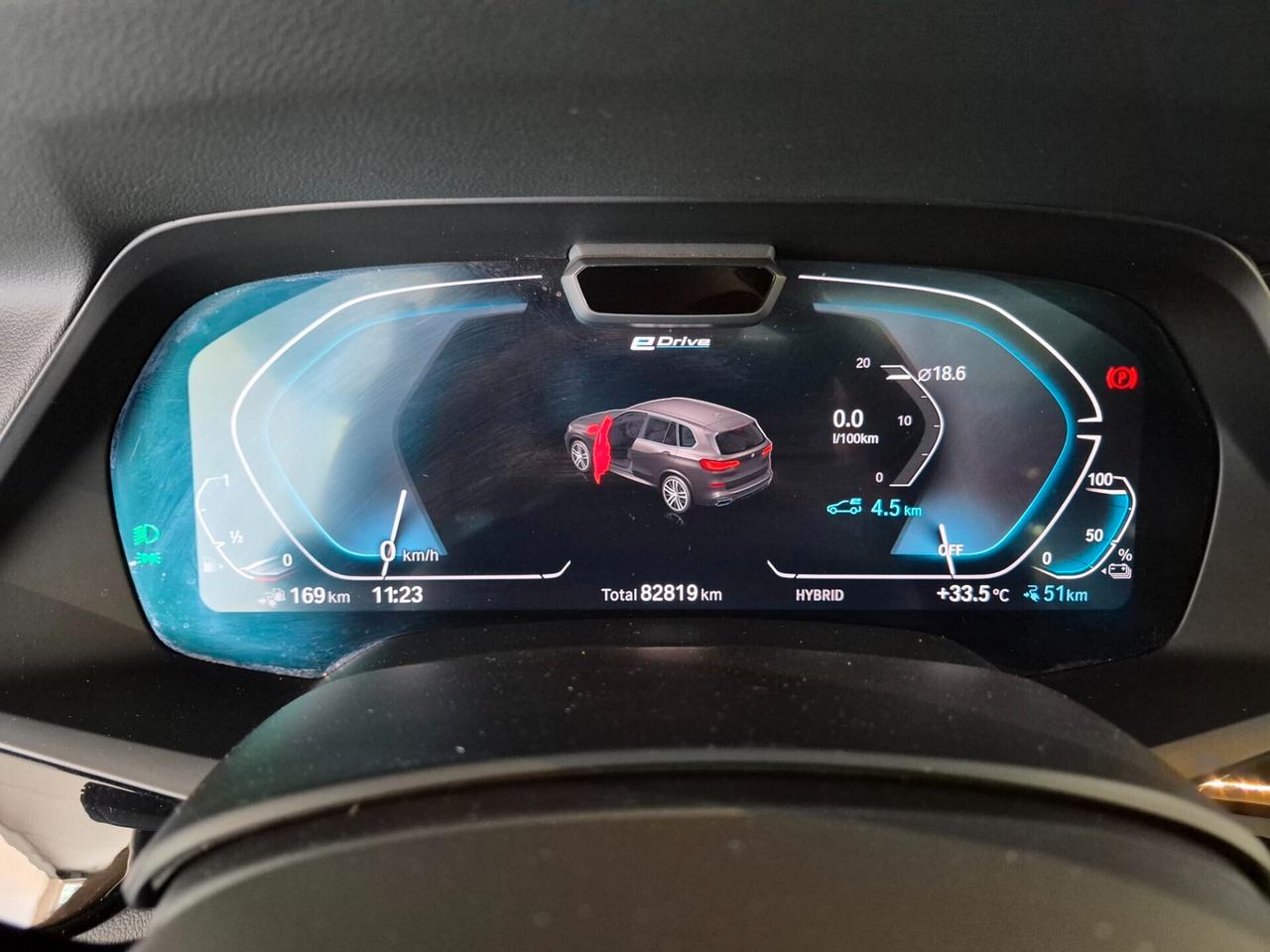 BMW X5 XDRIVE 45E MSPORT LASER PELLE TETTO SOSPENSIONI PNEUMATICHE FRENI M BLU C.21" ADAS 1 PROPRIETARIO