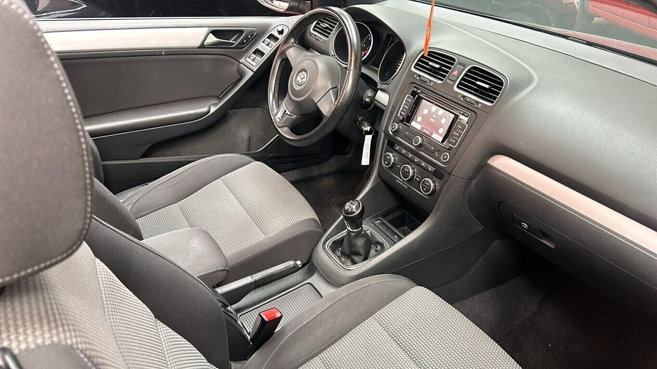 VOLKSWAGEN GOLF CABRIO serie 6 BLUEMOTION LED Diesel 2.0 CV 140 Km 168.487 garanzia 12 mesi
