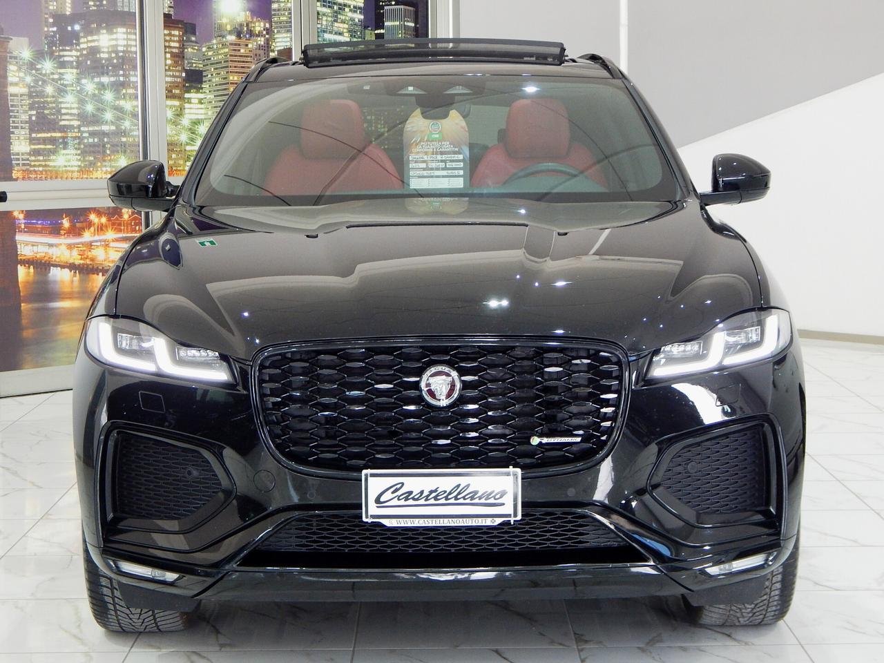 Jaguar F-Pace 2.0d i4 mhev R-Dynamic Black AWD 204cv Aut. TETTO-PELLE ROSSA-NAVI-LED