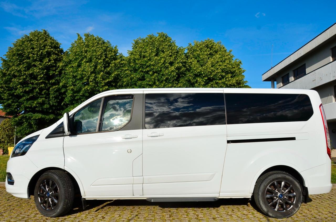 FORD TOURNEO CUSTOM 2.0 ECO HYBRID TITANIUM X 131cv 8 POSTI PASSO LUNGO, GAR. FORD 10/27, SERVICE FORD, UFF ITALIANA, GANCIO TRAINO, RETROCAMERA, PELLE, APPLE ANDROID, PERMUTE