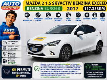 Mazda 2 5 Porte 2 1.5 EXCEED 90CV EURO6B NAVI/FULL LED/RATE/PERMUTE