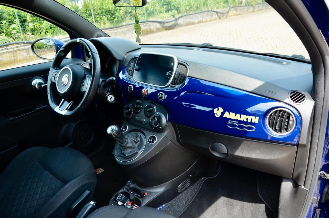 ABARTH 595 1.4 T-JET 145cv MANUALE, UFF ITALIANA, EURO 6D, BLU PODIO, LUCI AMBIENTE, 17", PERMUTE
