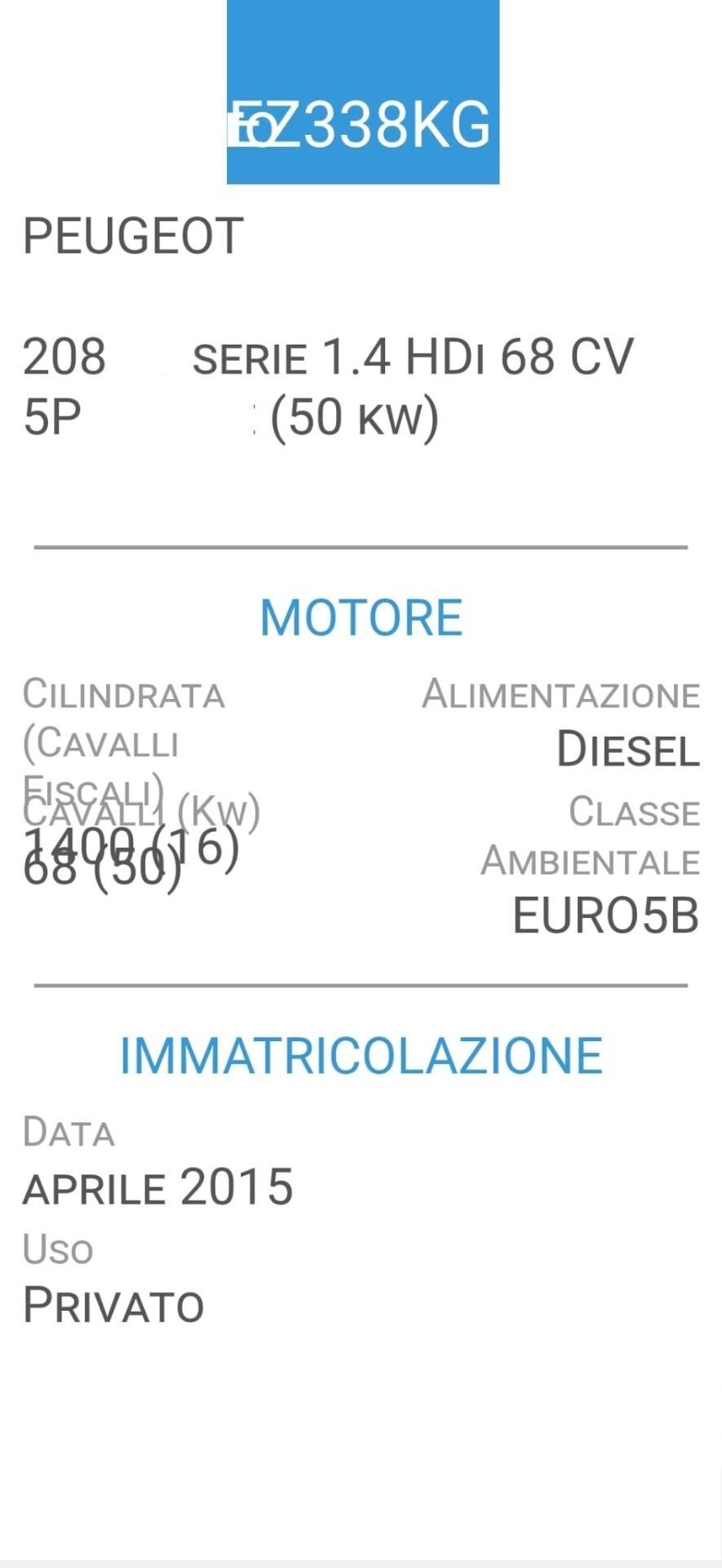 PEUGEOT 208 1,4 HDI-UNICO PROPRIETAR-4 REVISIONI