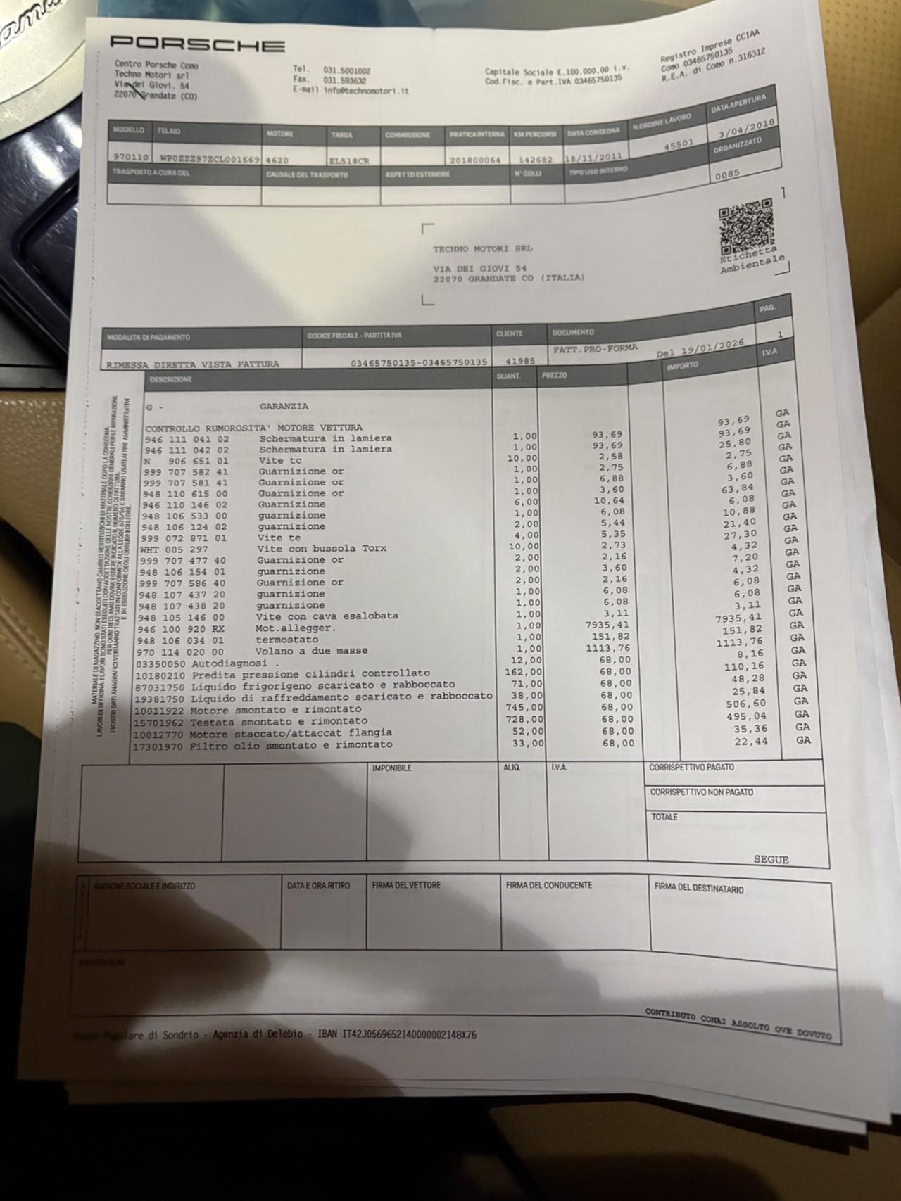 Subaru WRX 2.0 Motore sostituito