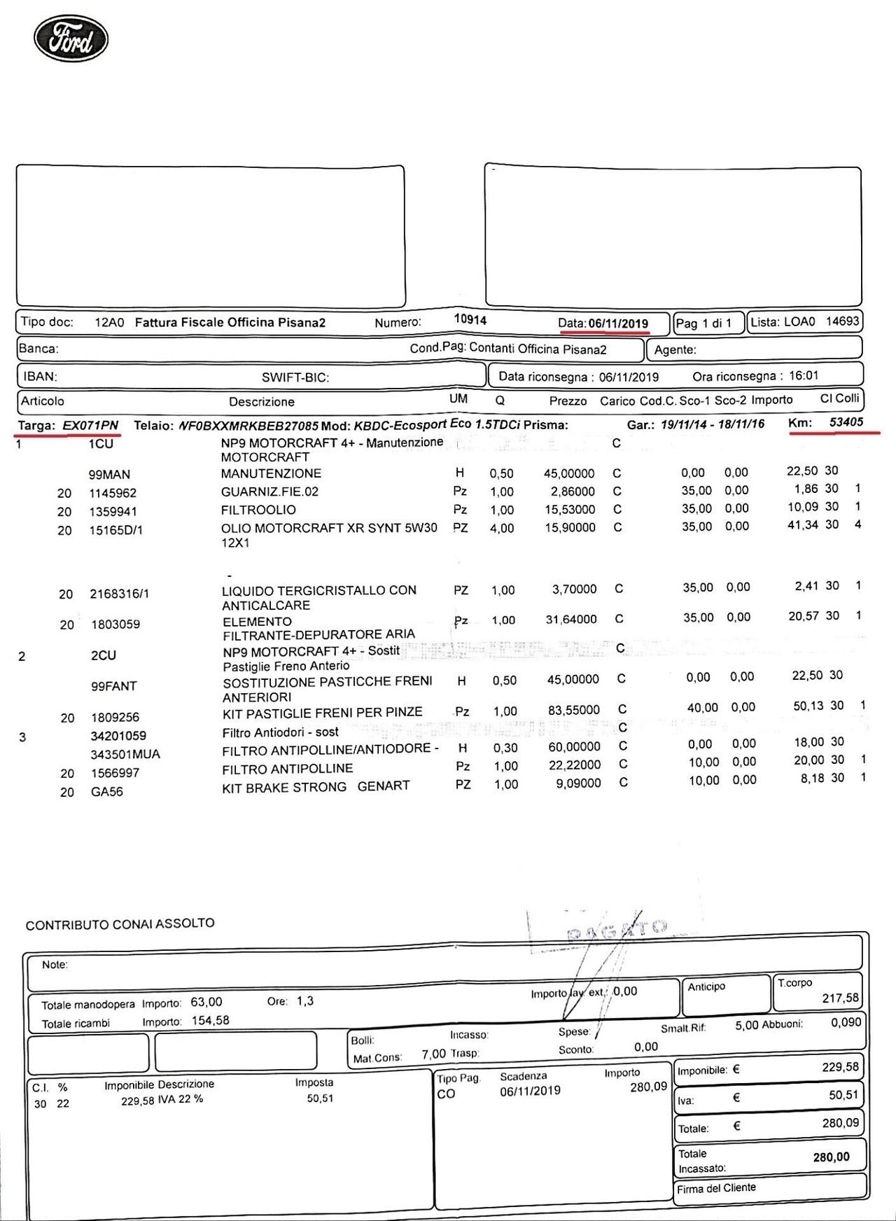 FORD ECOSOPRT 1,5 Tdci-UNICA PROPR-4 REVISIONI