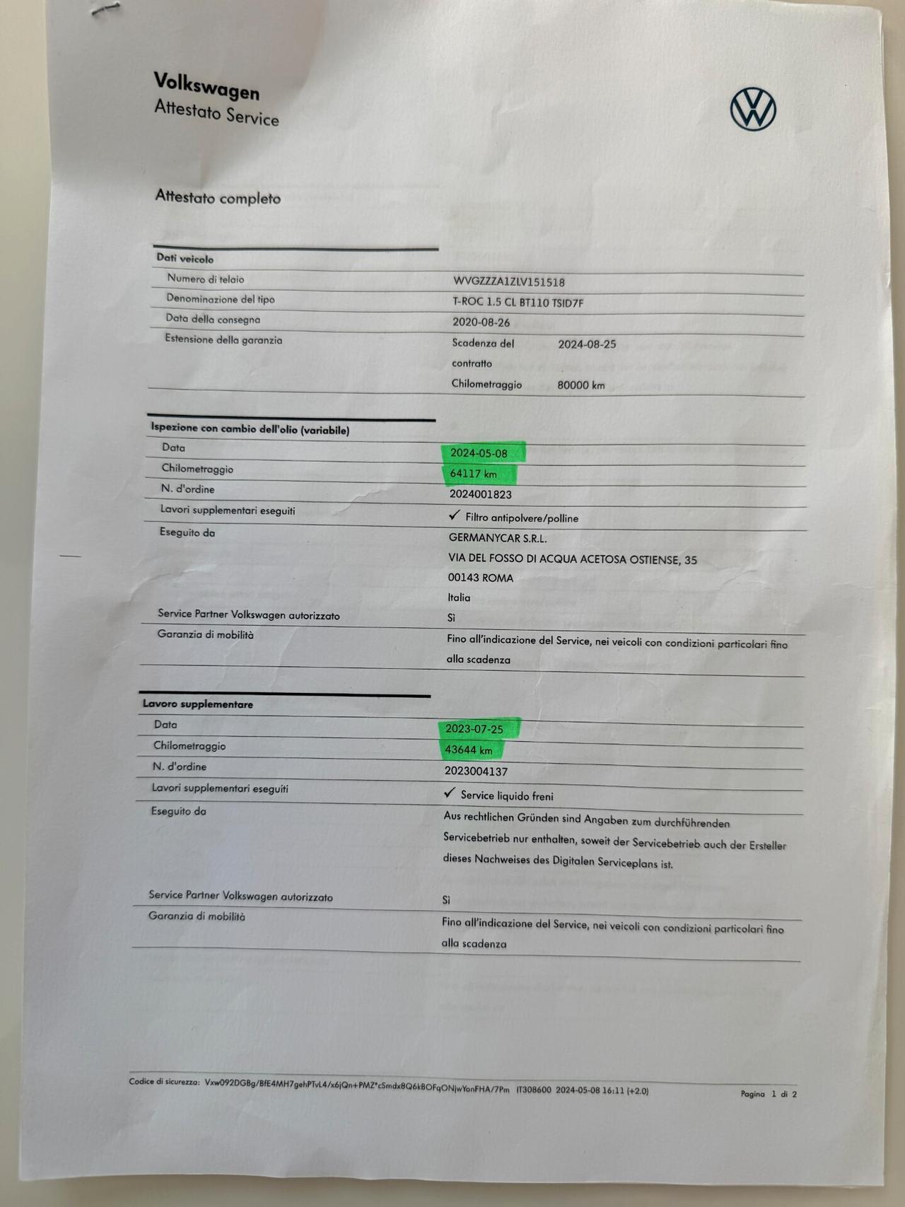 Volkswagen T-Roc 1.5 tsi 150cv DSG Tagliandi VW!