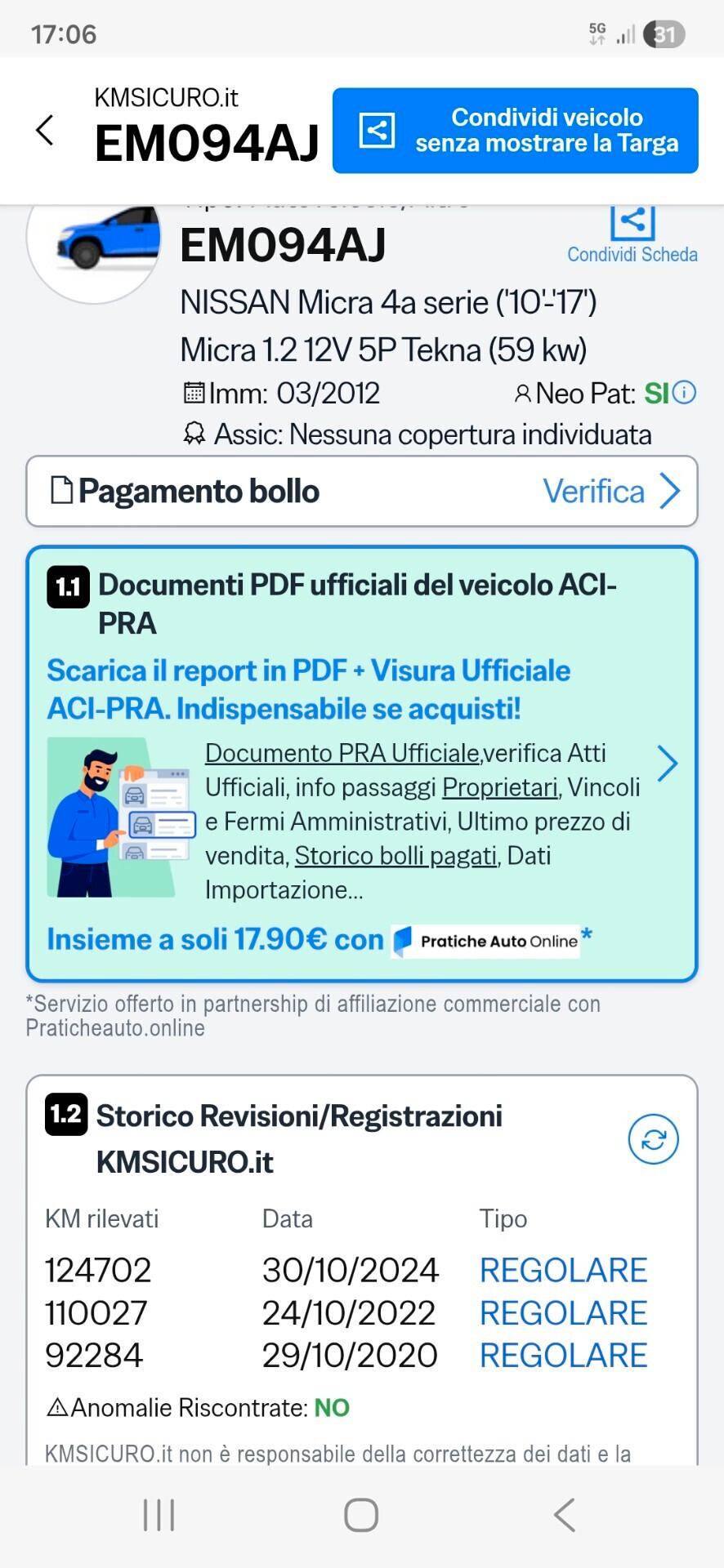 Nissan Micra 1.2 12V 5 porte Tekna