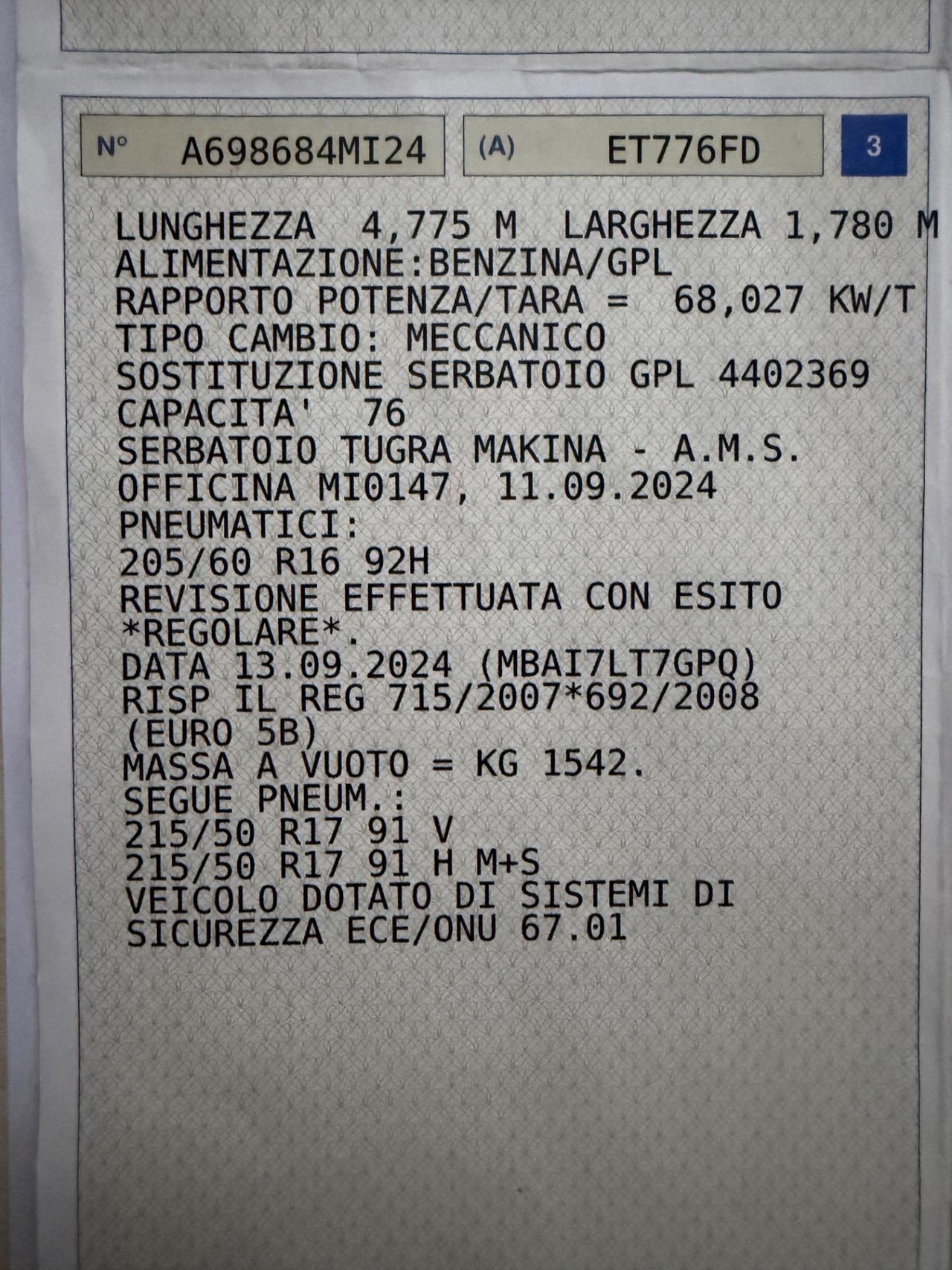 SUBARU LEGACY 4X4 AWD 2.0 BENZ-GPL 2034 EURO5B