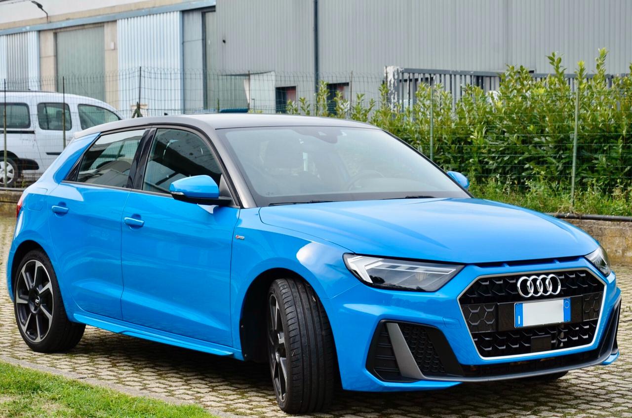 AUDI A1 SPB 30 1.0 TFSI S-LINE INT+EXT 116cv S-TRONIC, UFF ITALIANA, SERVICE CON FATTURE, EURO 6D, APPLE ANDROID, FARI LED, 18", PERMUTE