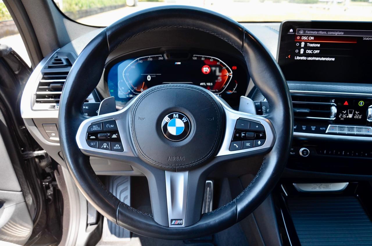 BMW X3 XDRIVE20d MHEV 48V MSPORT 190cv AUTO, UFF ITALIANA, GARANZIA BMW, SERVICE BMW, EURO 6D, FULL LED, RETRO 360°, PERMUTE