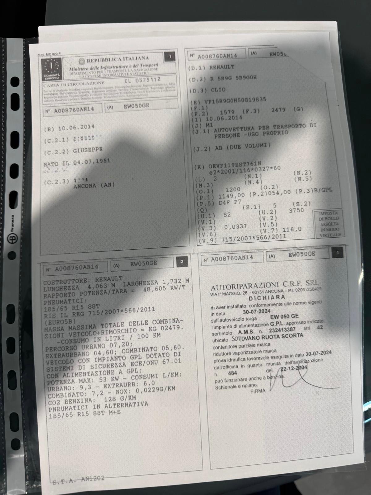 Renault Clio 1.2 Benzina GPL Uniproprietà NEOPATENTATI