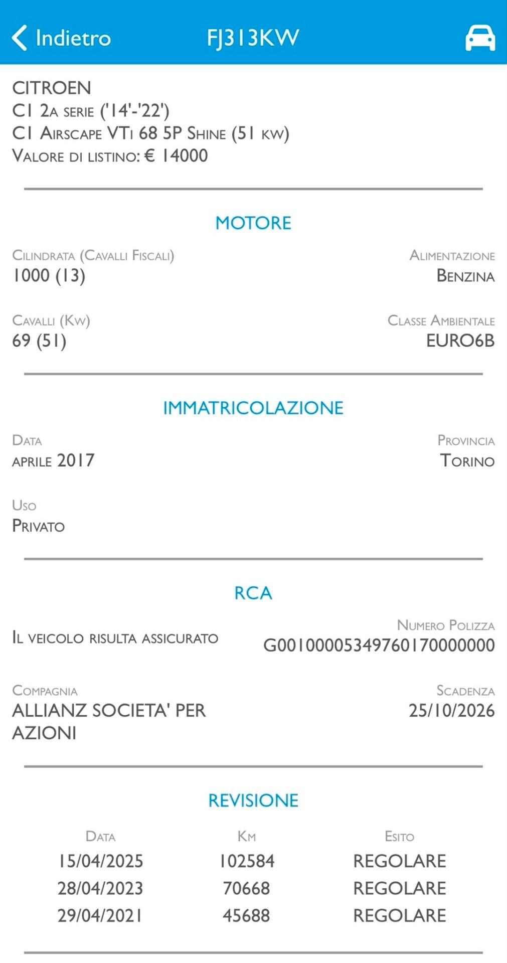 Citroen C1 5p 1.0 VTi 68cv Unipropietario GARANZIA
