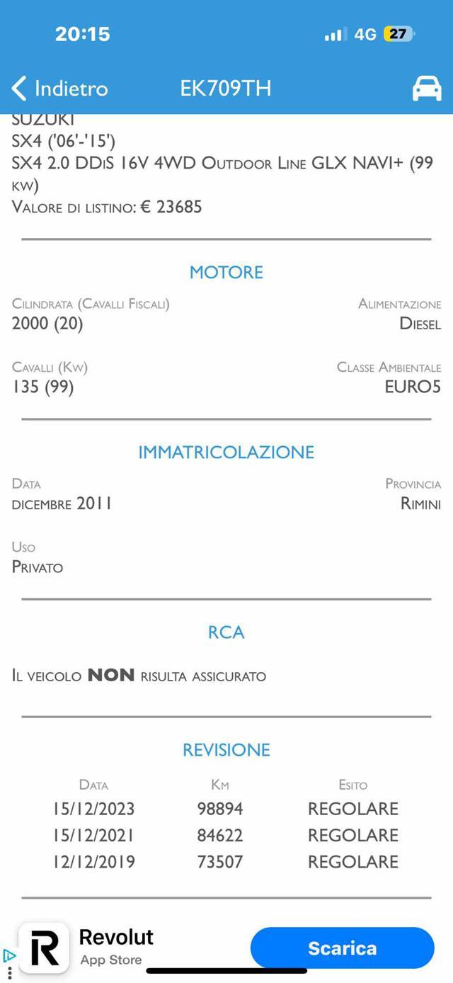 SUZUKI SX4 2.0 DDiS 16V 4WD Outdoor Line GLX NAVI+