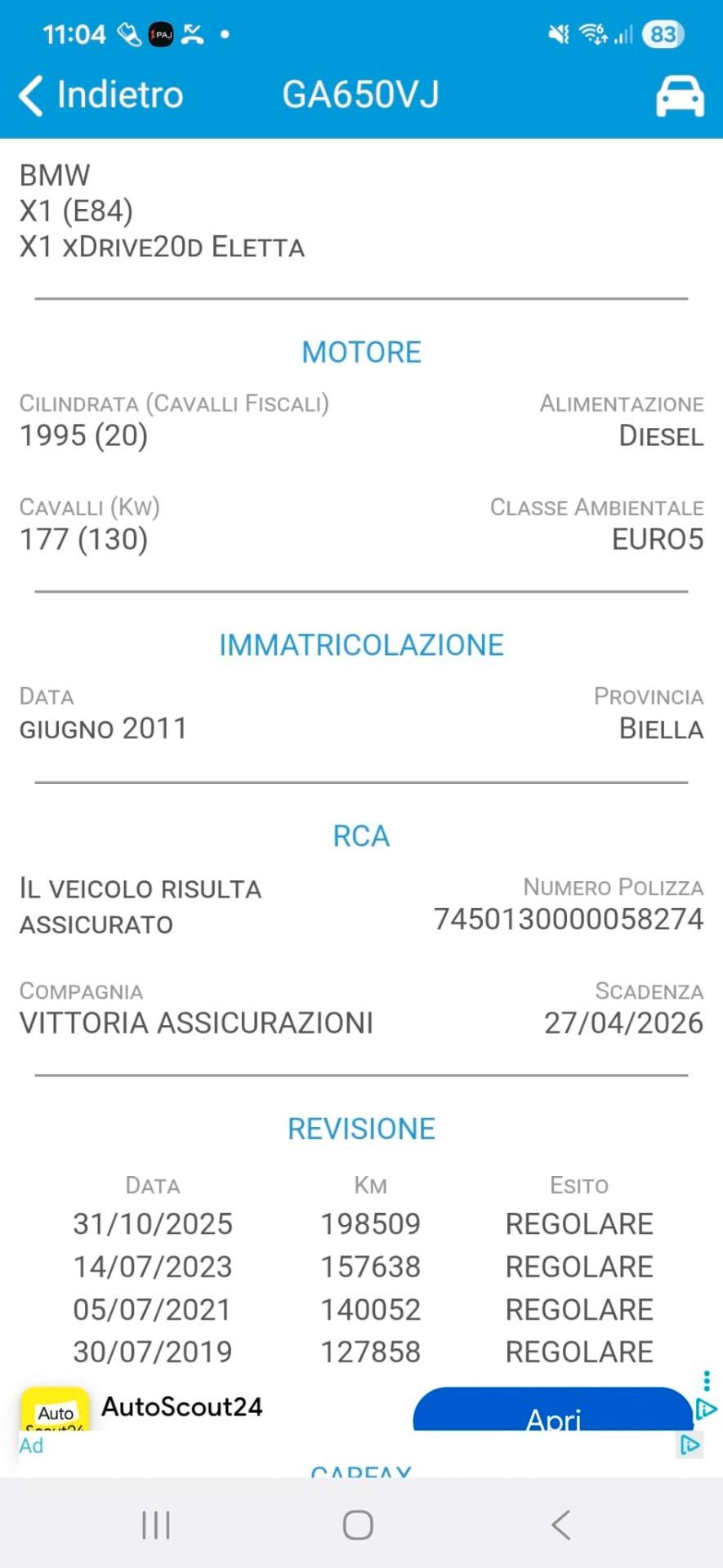 Bmw X1 sDrive20d Eletta 2012