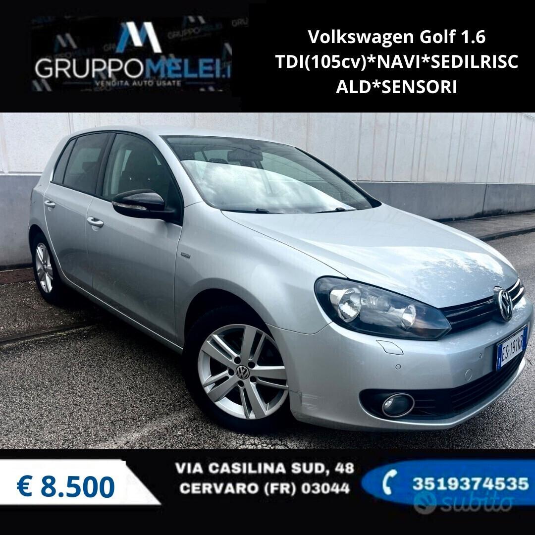 Volkswagen Golf 1.6 TDI(105cv)*NAVI*SEDILRISCALD*SENSORI